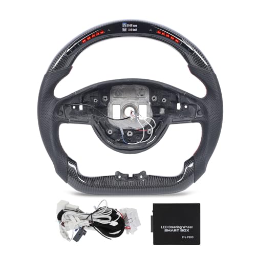 Torvex Steering Wheel, Carbon Fiber LED Shift Display Driving Wheel,