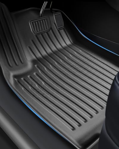 LANGBEAN Fußmatten für Tesla Model Y Juniper 2025 (5 Sitzer), Fussmatten Original Model Y aus TPE mit Hohem Rand, Rutschfestes und Wasserdichtes Zubehör, Schwarz (3 Stück)