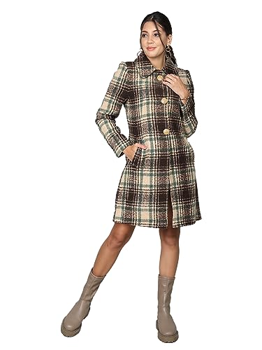 Image of CHKOKKO Wool Winter Wear Single Breasted Long Coat For Women