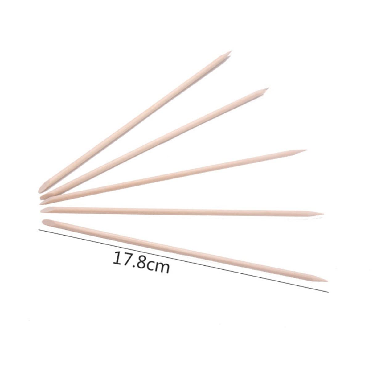 IWOWHERO 17.8cm Double-end Manicure Stick Set Cuticle Remover Cleaner Sticks for Nail Art