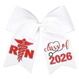Balterever Nurse Graduation Decorations Nurse Graduation Cap Bow Class of 2026 Rn Graduation Cap Bow for Nursing Graduation