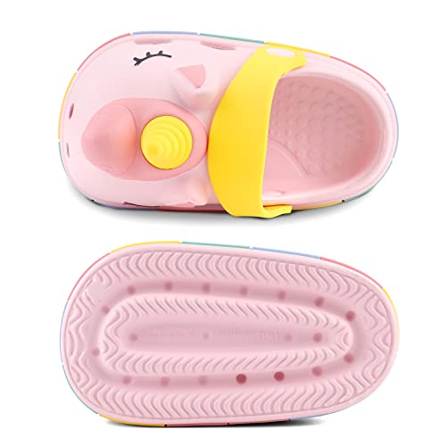 Kaku Nanu Kids Rainbow Slides Toddler Boys Girls Cute Cartoon Sandals Summer Garden Beach Pool Slip On Slides For Indoor Outdoor(Pink,10 Little Kid) #TOP5