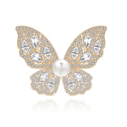 Image of Butterfly Brooch for Women, Insect Butterfly Pins Shawl Pin Clip Flashing Butterfly Jewelry Fashion Brooch Wedding Accessories Sweater Scarf Brooch for Women