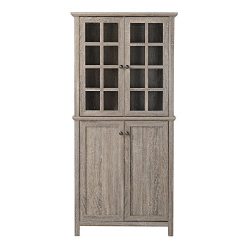 Signature Design By Ashley Drewmore Rustic Farmhouse Accent Cabinet With Adjustable Shelves, Gray #TOP3
