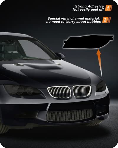 Ndrush Blackout Headlights Tint Vinyl Smoked Tint Film Precut Overlay Wrap Cover Compatible With 2007-2011 Bmw 328I 335I 2007-2008 328Xi 335Xi 2006 330I Sedan #TOP2