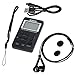 Personal Digital AM FM Pocket Radio, Portable Digital Tuning Stereo AM FM Radio with Earphone and Rechargeable Battery for Walk-Black