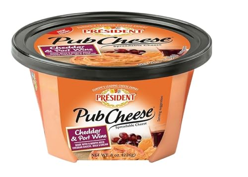 President Pub Cheese Cheddar and Port Wine, 8OZ, 6 Pack