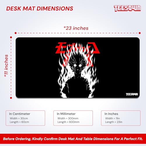 Image of Mob Psyho 100 Anime Printed Desk Mat | Deskpad | Mouse Pad | Laptop Mat for Work from Home | Gaming Anime Mouse Pad | Computer Table Mat | Deskpad for Office Table