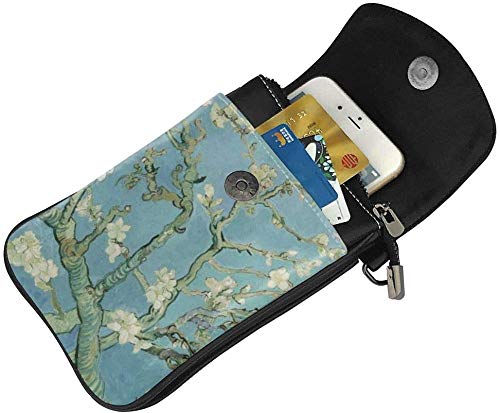 Van Gogh Almond Blossom Art Women Soft PU Leather Cellphone Purse Wallet Handbag Small Crossbody Shoulder Bag4