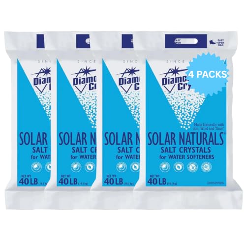 Water Softener Salt Crystal–High Purity 99% Pure, Low Insoluble, Minimizes Tank Residue, Nsf Certified, 40 Lb - 4 Packs - Sodium Chloride