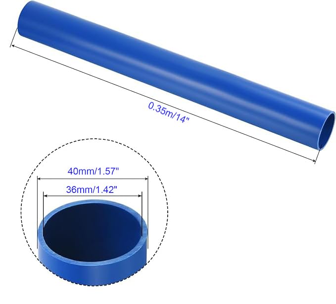 MACHSWON PVC-Rohr, 21 mm Innendurchmesser, 25 mm Außendurchmesser, 350 mm Länge, rund, starres Kunststoffrohr, hohe Schlagfestigkeit, für Abflussrohr, Kabelmuffe (blau MACHSWON PVC-Rohr, 21 mm Innendurchmesser, 25 mm Außendurchmesser, 350 mm Länge, rund, starres Kunststoffrohr, hohe Schlagfestigkeit, für Abflussrohr, Kabelmuffe (blau
