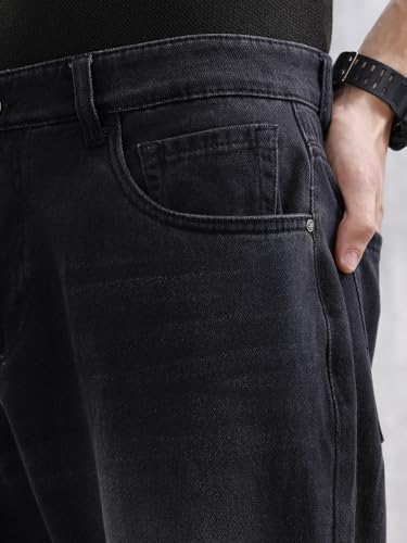 Image of WROGN Men's 100% Cotton Jeans | Solid | Anti Fit
