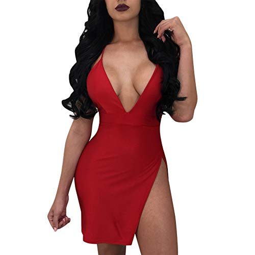 Beikoard_Vestido,Vestido de Primavera, de Verano, de otoño de Señorita ? Temperamento de la Moda,Cabestrillo Sexy con Escote en V? Vestido