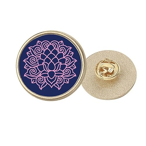 Broche lotus doré en métal de forme ronde, le cadeau idéal et symbolique pour femme