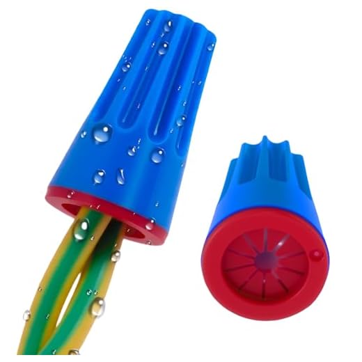 Hzopcw 10pcs Waterproof Wire Electrical Connectors, Low Voltage Wire Connector for 22AWG-14AWG, Cable Terminal Seal Twist Nut Cap for Outdoor Landscape Lighting Wet Location Irrigation- Blue