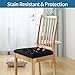 Smiry Seat Covers for Dining Room Chairs Set of 4, Stretch Jacquard Dining Chair Covers Removable Washable Slipcovers Protector, Black
