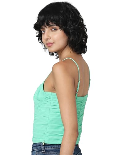 Image of ONLY Fitted Rouche Detail Crop Top