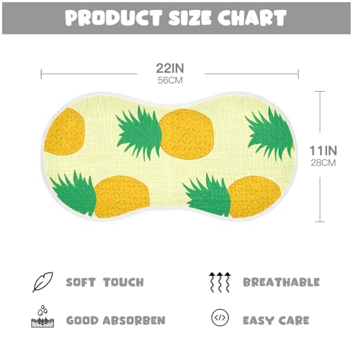 4 Pack Baby Burp Cloths, Soft Absorbent Burping Cloths for Babies, Cotton Milk Spit Up Rags, Large Size for Newborns, Baby Boys and Girls (Yellow Pineapples)4