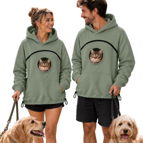 Pet Carrier Hoodie With Cat Dog Pouch For Unisex Cuddle Pocket Sweatshirt