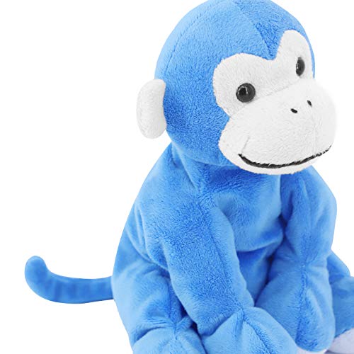 Weigedu Ape Monkey Stuffed Animal Plush Toys, Soft Cute Monkey Toy For Toddlers Child Kids Babies Birthday Gift, 7.9" Blue #TOP2