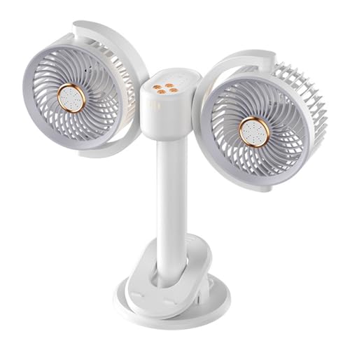 Ventilateur double tête USB à clipser avec angles ajustables - 2