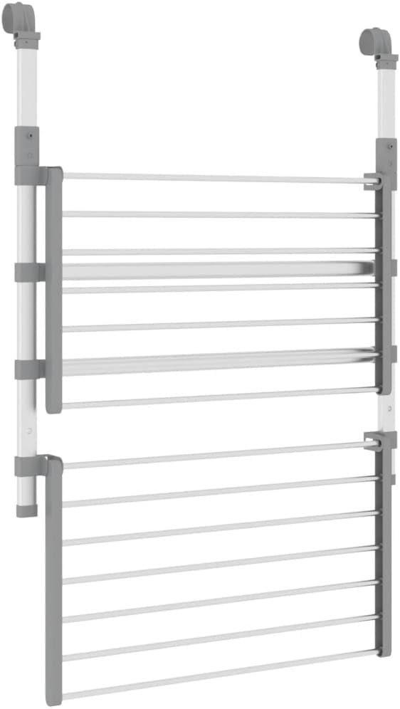 vidaXL Clothes Drying Rack, Hanging Laundry Dry Rack for Balcony, Clothes Organizer for Indoor Air-Drying Lingerie Hosiery, Air Dryer, Aluminum