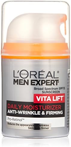 L'Oreal Men Expert Vitalift Anti-Wrinkle & Firming Face Moisturizer with SPF 15 and Pro-Retinol, Face Moisturizer for Men, Beard and Skincare for Men, 1.6 oz