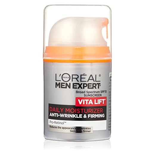 L'Oreal Men Expert Vitalift Anti-Wrinkle & Firming Face Moisturizer with SPF 15 and Pro-Retinol, Face Moisturizer for Men, Beard and Skincare for Men, 1.6 oz