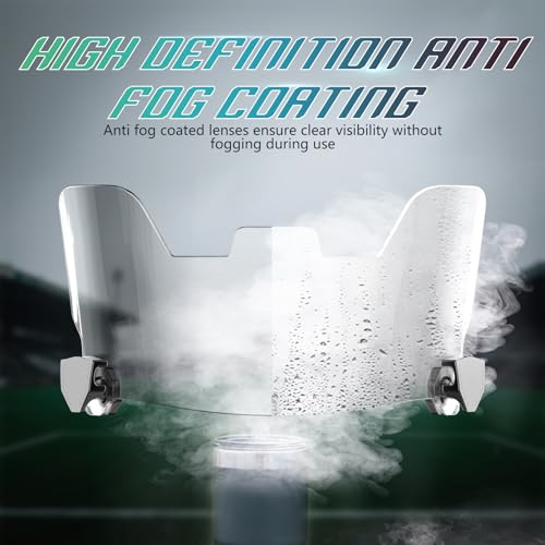 Image of Clear Not Anti-Fog Football Helmet Visor with Mounting Clips | Clear visor without anti-fog performance; includes two mounting clips. Check helmet and faceguard fit.