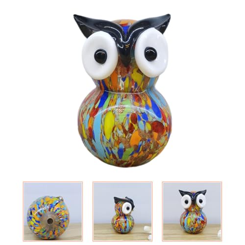 Statue de hibou en verre stable : décoration créative pour table de salon - 8