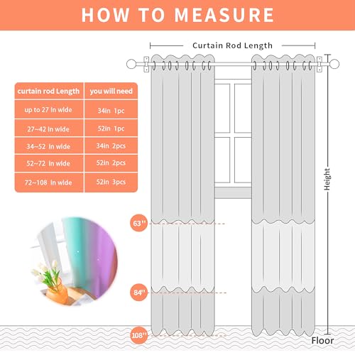 Xidi RAINBOW CURTAIN Curtains For Girls Bedroom Kids Room Unicorn Princess Theme Room Darkening 63 Inches Long Wall Decals Pink Purple Green thumb #8