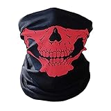 CBValleyol 3 Piece Multifunctional Motorcycle Face Mask,Breathable Seamless Tube Skull Shield Ski Mask (White/Red/Green) - Image 4