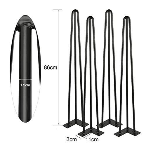 BKSXSOP Pieds en épingle à Cheveux 86 cm (34 po), Table Robuste avec Patins de Protection et vis, Ensemble de 4 Meubles pour Bureau Standard, Table à Manger, Coiffeuse ou Bureau informatiq – vue 4