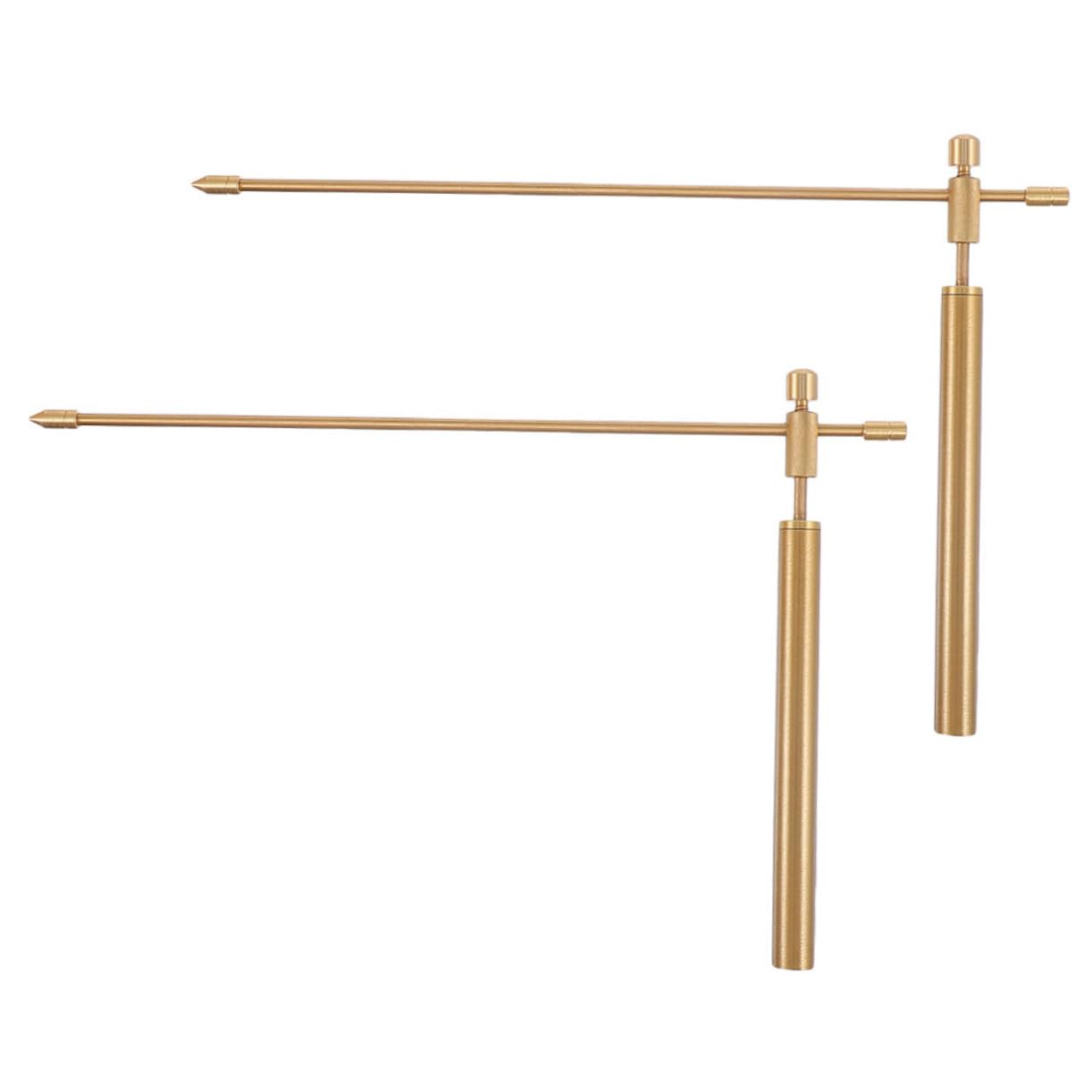 2pcs Copper Dowsing Rods Lightweight Portable Outdoor Divining Rods with Smooth Flexible Rotation for Accurate Water and Energy Detection with Storage Bag