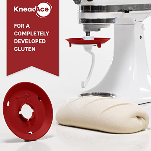 Kneadace Dough Hook Shield For Kitchen Aid - Prevents Your Dough From Climbing Up And Clogging Up Your Mixer – Mess Free Mixer Accessory Compatible With Most Kitchenaid C Shape Dough Hooks (Red) #TOP6