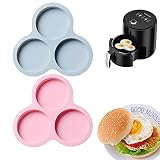 AWEELON 2 Pcs Silicone Air Fryer Egg Pan Reusable Air Fryer Egg Mold,Non-Stick Air Fryer Baking Pan