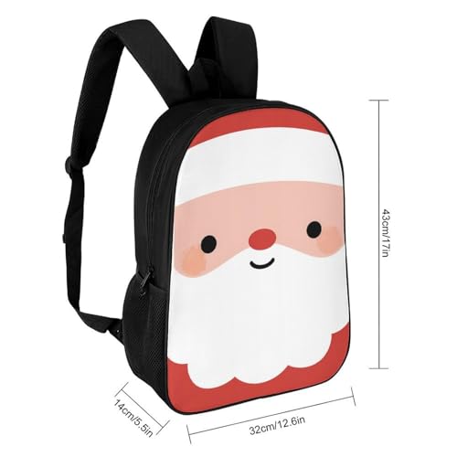 Santaclaus Christmas Face Unisex Backpack 17" Casual Daypacks Simple Shoulders Bag for Camping Hiking Travel Gear2
