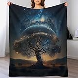 AASWDDS Kosmischer Lebensbaum Decke Flannel Sofadecke Strandtuch Teppich Picknickdecke Weich Umhang Für Schlafzimmer, Alle Jahreszeiten 130×180cm