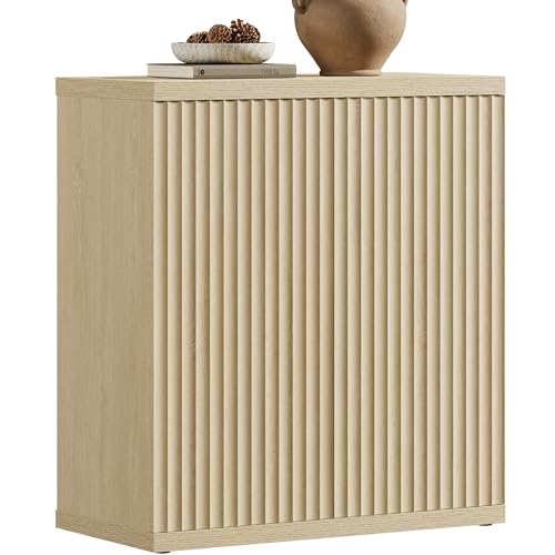 Image of SICOTAS Buffet Cabinet with Storage Accent Sideboard Modern Credenza with Doors & Shelves Fluted Media Console Mid Century Coffee Bar Table for Living Room Kitchen Dining Room Hallway