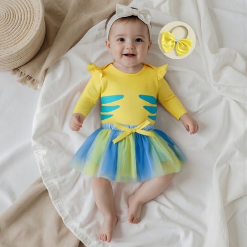 Disfraz bebé niña Halloween Flounder con tutu 12-18 meses miniatura 3