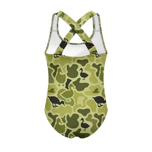 Image of Xpyiqun Swimsuit for Girls One Piece Bathing Suits Size 5-14 Sleeveless Swimwear Cross Shoulder Strap Swimming Wear
