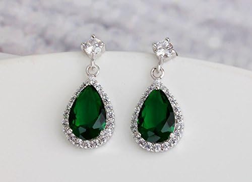 Crystalline Azuria Women 18ct White Gold Plated Teardrop Zirconia Crystals Tear Drop Crystal Earrings with Box Small Ear Rings