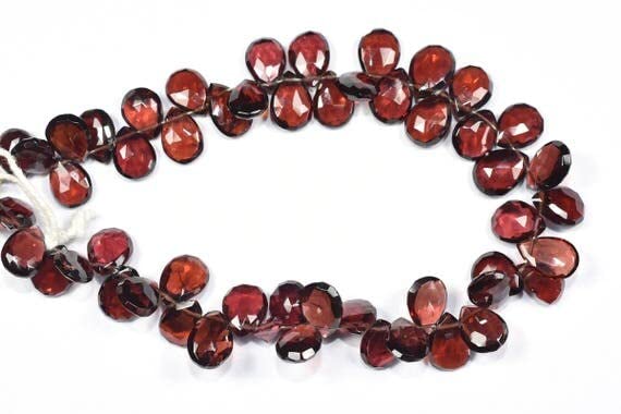 Grenat rouge naturel perles briolettes poire 7x9mm LKBEADS pour création bijoux
