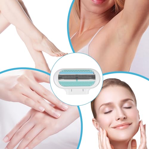 10 Stück Ersatz Rasierklingen Damen – Smooth Ersatzklingen mit 3 Feuchtigkeitskissen, Rasierklingen für empfindliche Haut & Intimbereich, kompatibel mit Venus Damenrasierern