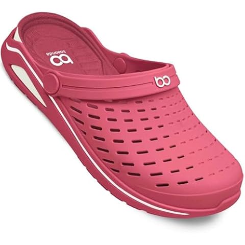 BOAONDA KIN Women's Slip-on Garden Clogs - Comfortable Beach Sandals for Casual Wear - Water Resistant Mules with Removable Cushion Footbed (Fuchsia, US Footwear Size System, Adult, Women, Numeric, Wide, 8) Cover