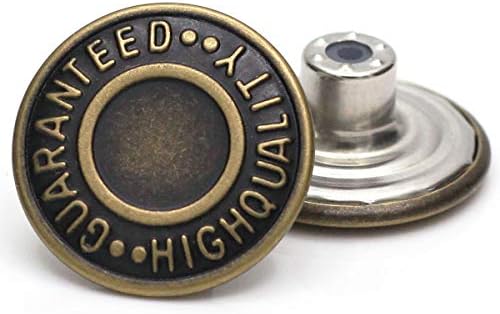 Enosea 20mm GHQ Jeans Button Tack Jacket Buttons Metal Replacement Kit 12 Set (20mm)