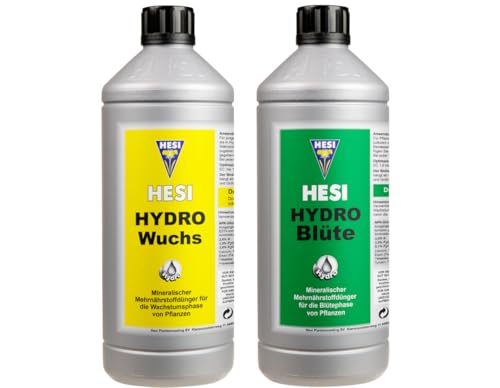 Hesi Hydro Wuchs & Blüte Set 2x1L – Hochwertiger Flüssigdünger für Hydroponik - Fördert starkes Wachstum & üppige Blüte. Ideal für alle Hydrokulturen und hydroponischen Systeme.