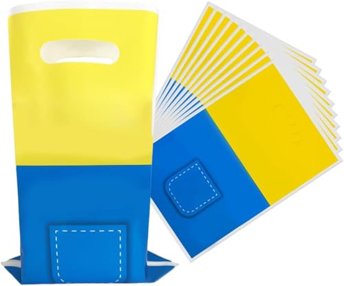 30 Unidades Bolsas Regalo Cumpleaños Infantil Mini-ons - Bolsitas Chuches Fiesta Cumpleaños Amarillo Brillante | Bolsas Reutilizables para Decoración Tema Minioons, Detalles Fiesta Niños (30x25 cm)
