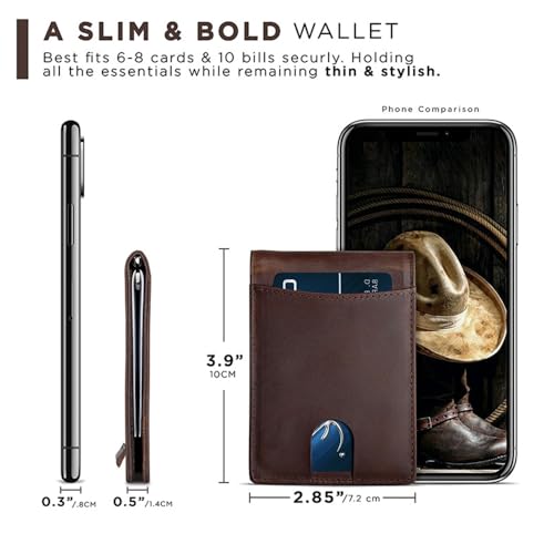 Men's wallet leather Bifold ultra-thin short wallet lightweight RFID anti-theft brush Blue wallet for men2