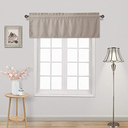 Dwcn Blackout Valance Rod Pocket Window Valance Curtains 60 X 18 Inch Long,1 Panel, Camel #TOP1